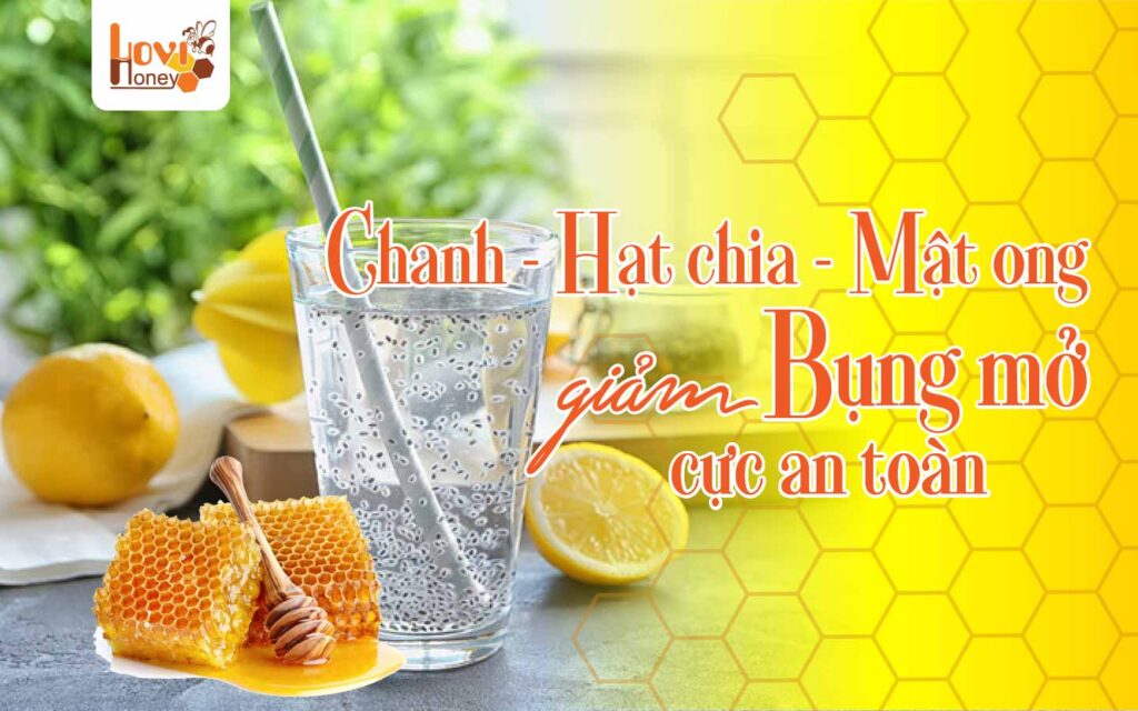 Nước chanh hạt chia mật ong giảm mỡ bụng cực an toàn